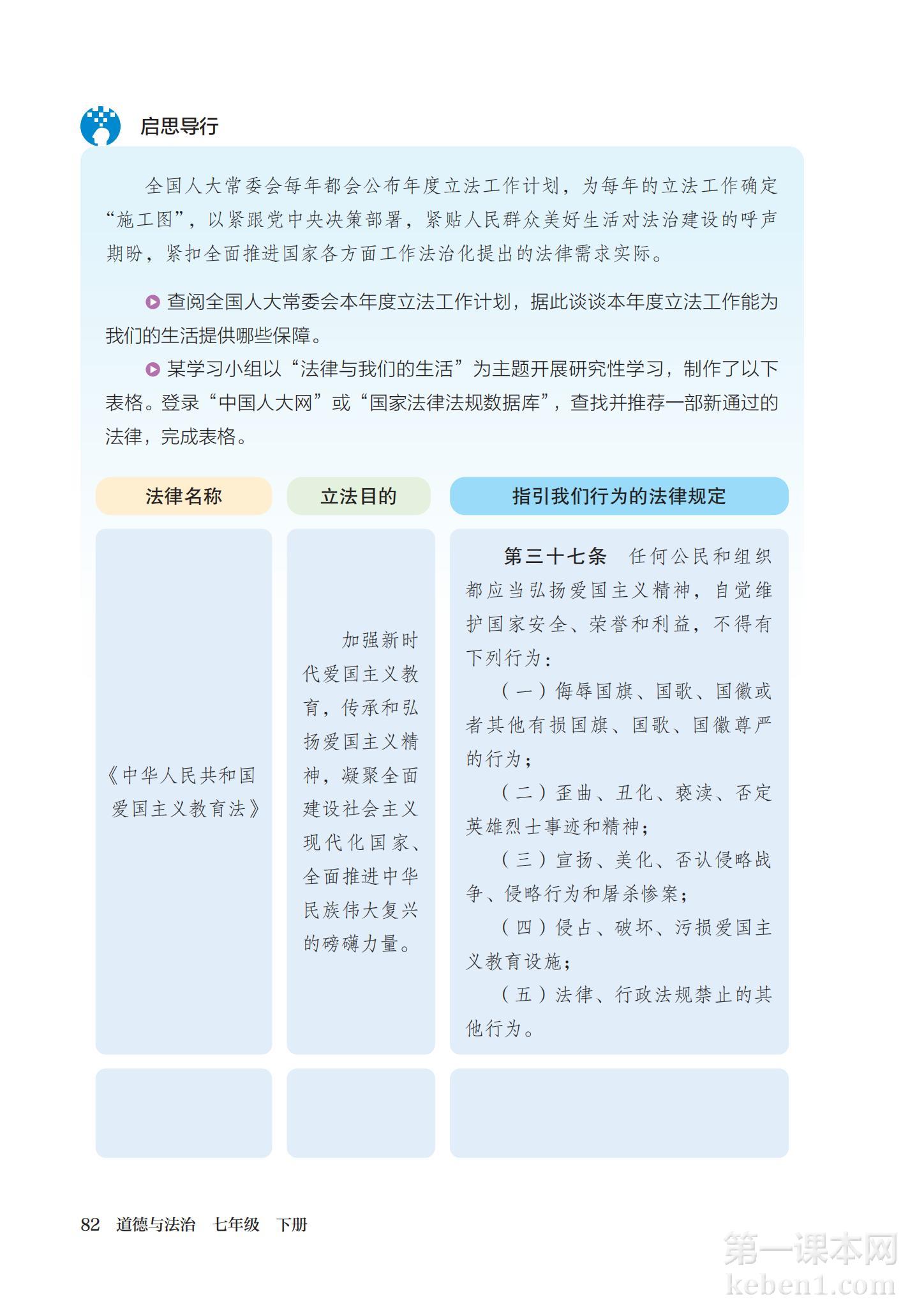 七年级道法下册课本图片