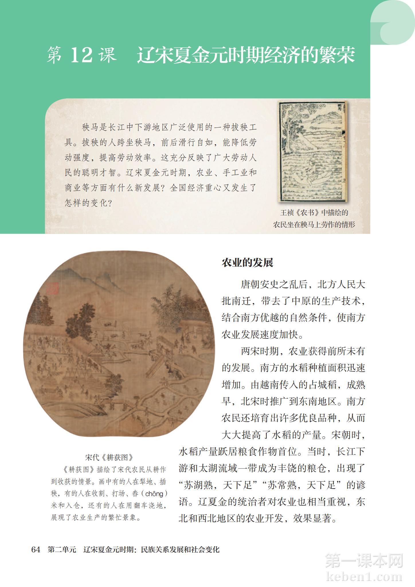 七年级中国历史下册课本图片
