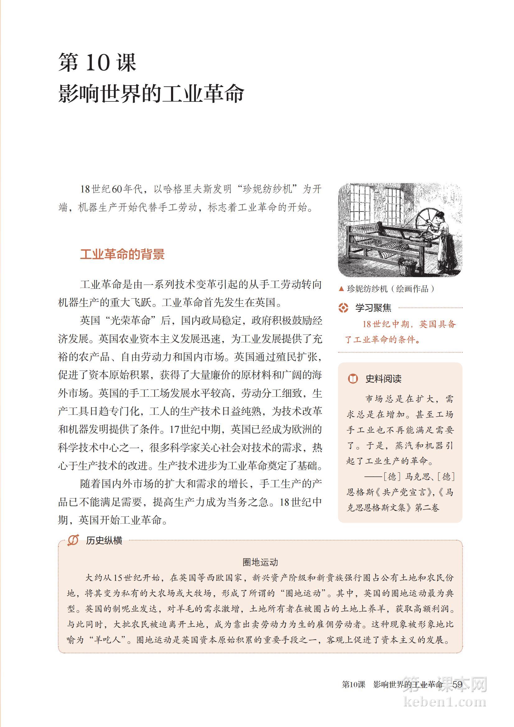 高中历史必修下册课本图片