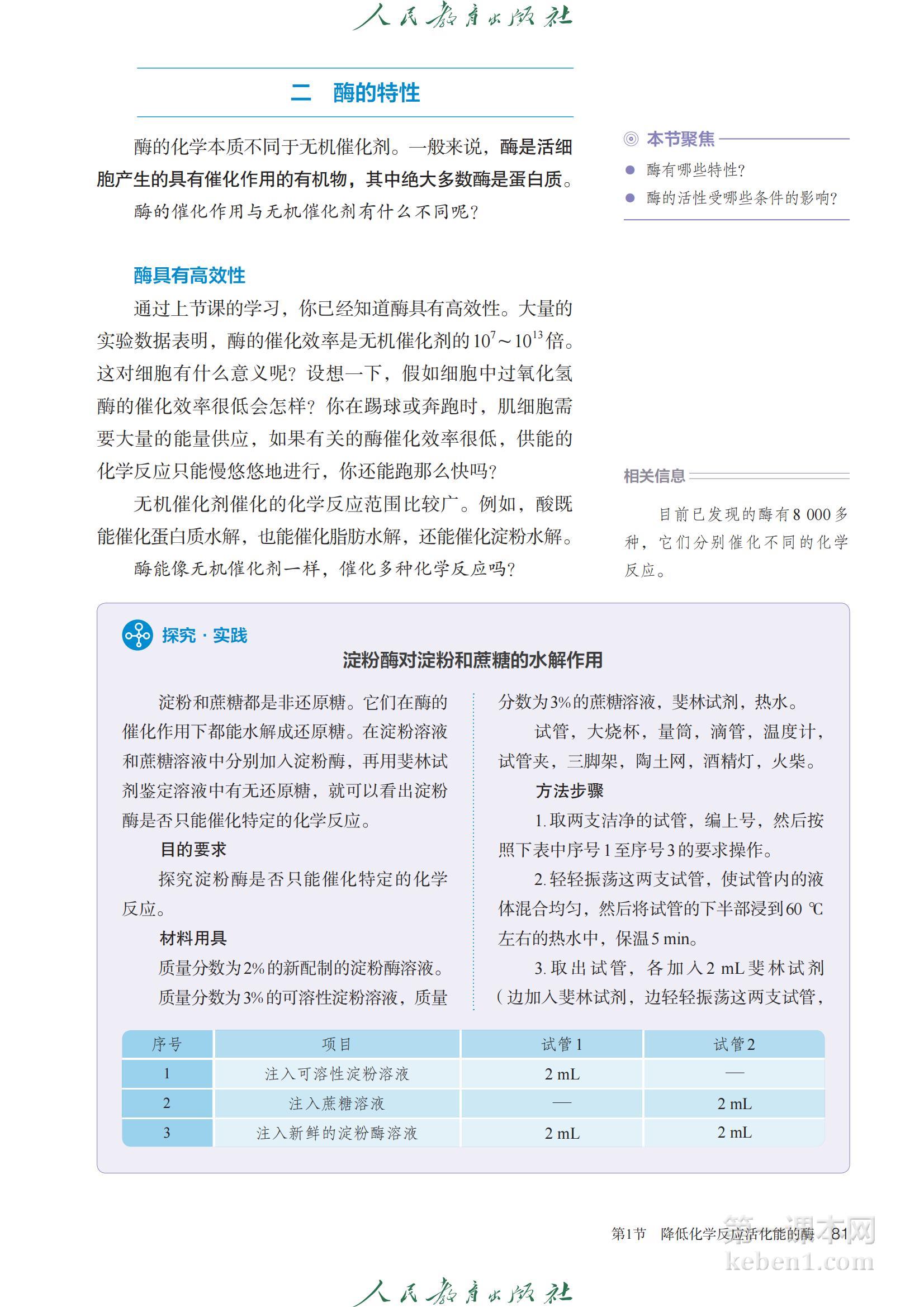 高中生物必修1人教版课本图片