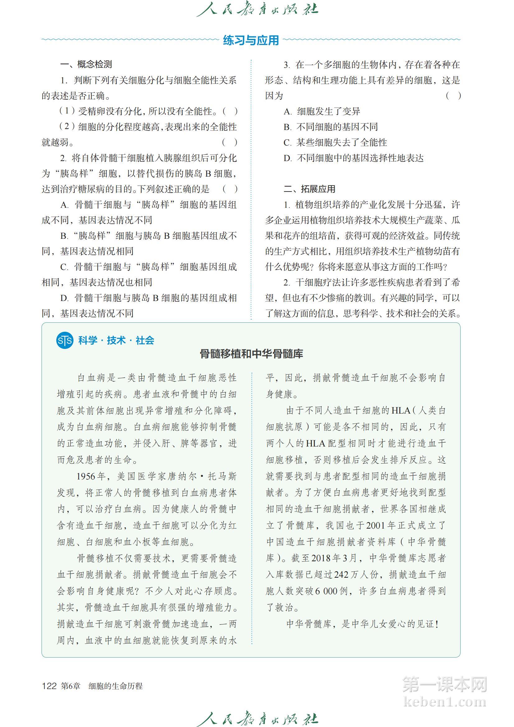 高中生物必修1人教版课本图片