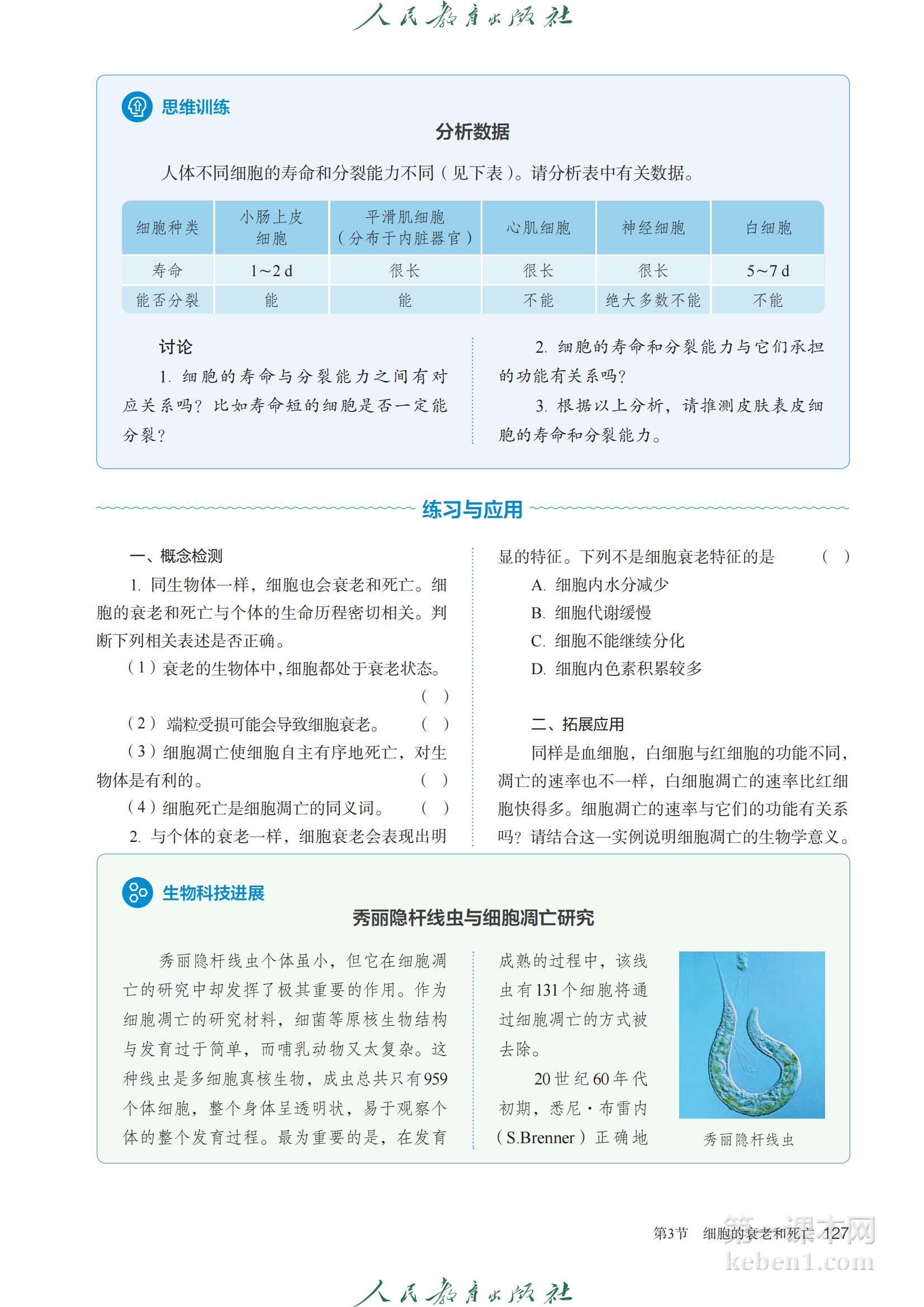 高中生物必修1人教版课本图片