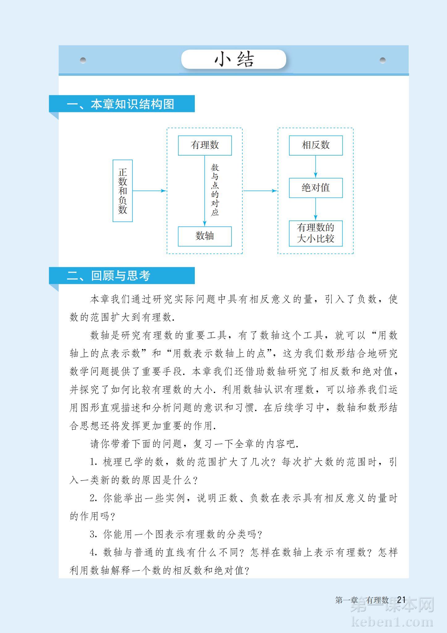 七年级人教版数学上册电子课本
