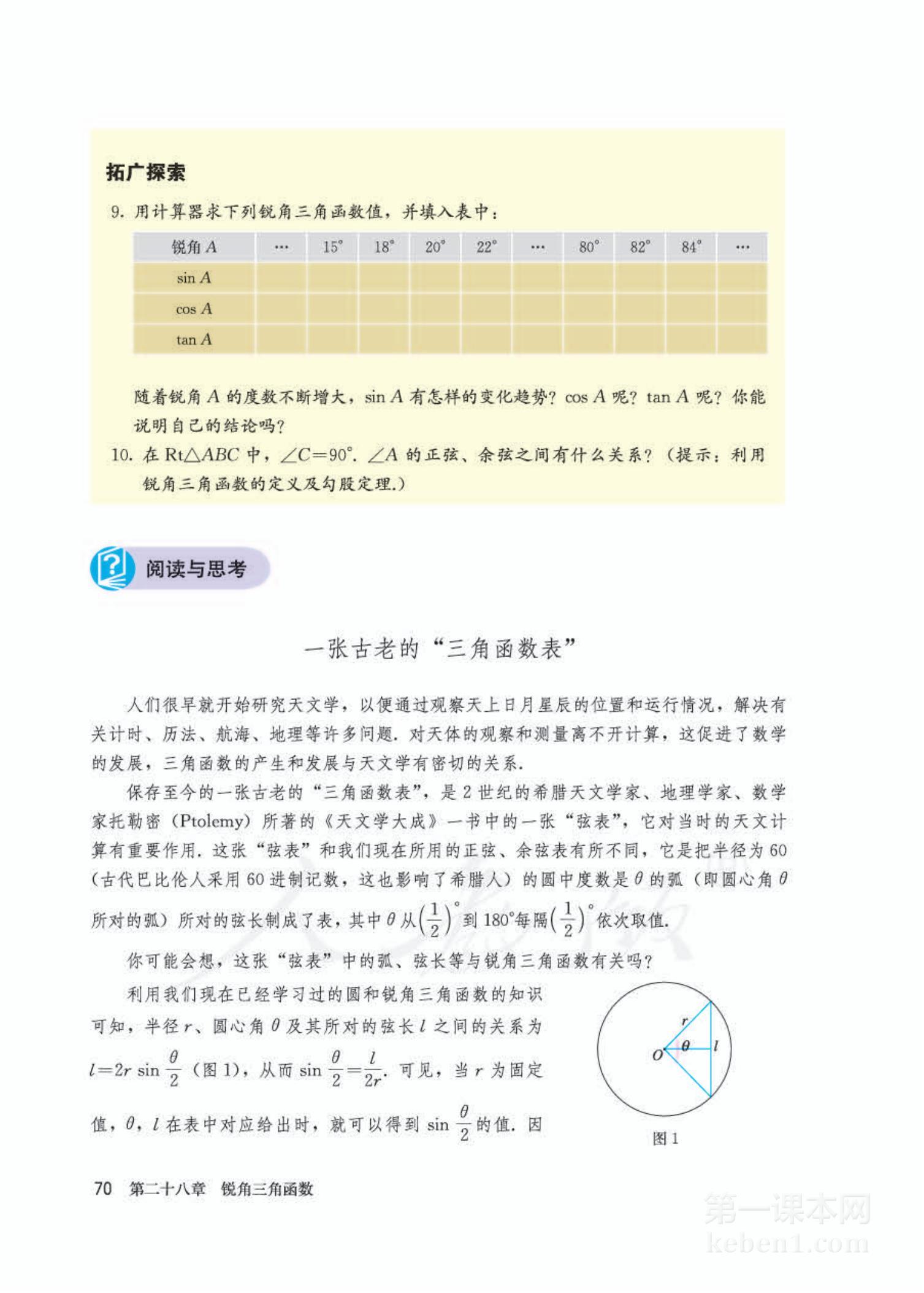 九年级人教版数学下册电子课本