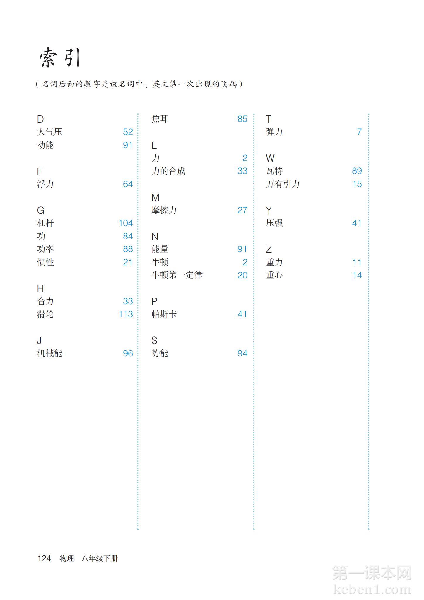 八年级物理下册人教版课本图片