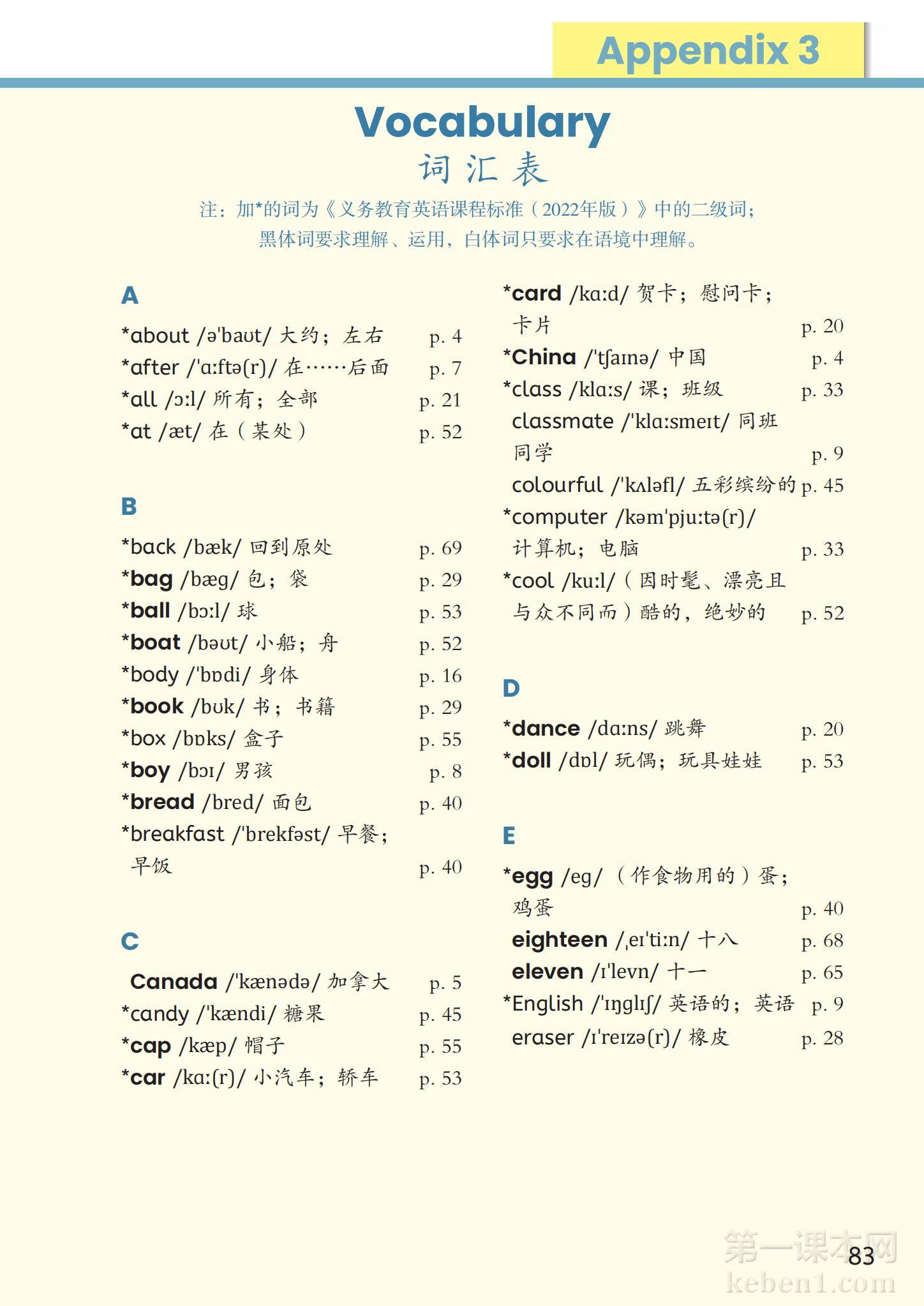 三年级人教版英语下册课本图片