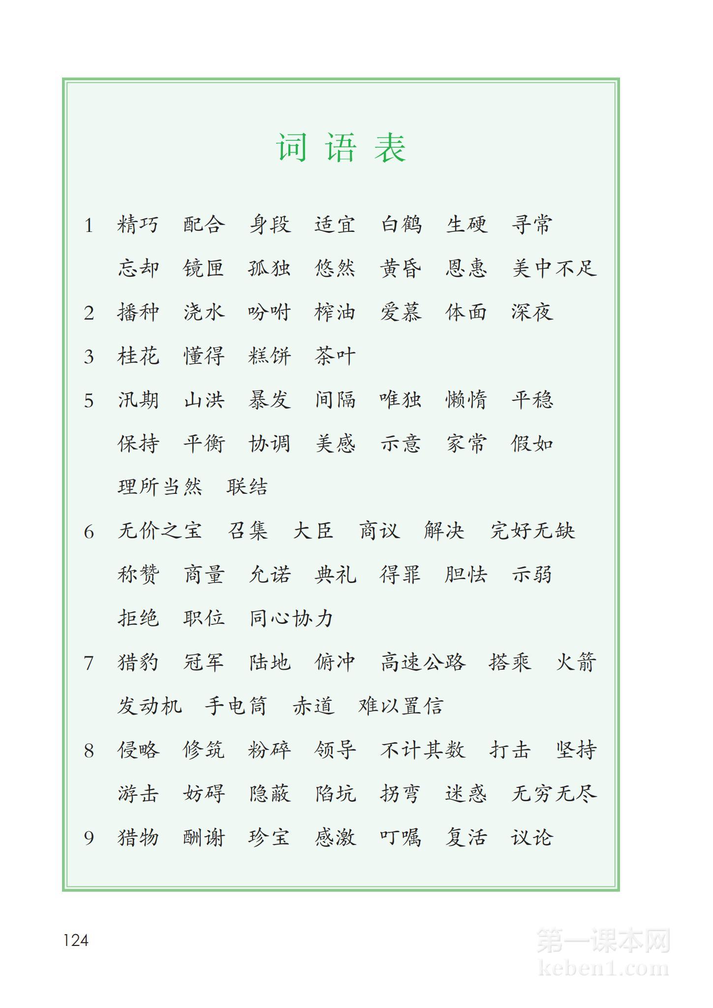 五年级部编版语文上册电子课本